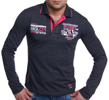 EXTRA LONGSLEEVE POLO ANTRACYT BB-112 RUGBY